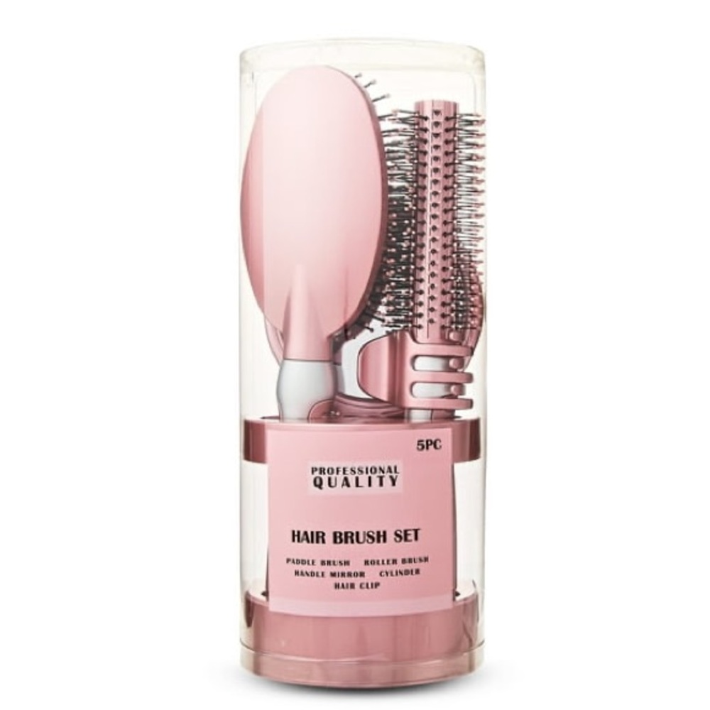 Rose Gold Salon Quality Five Piece Hair Brush Set